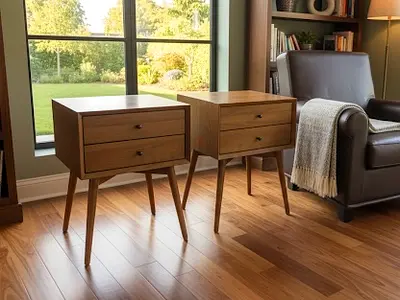 West elm wooden nightstands