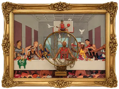 Basketball Painting With Hoop