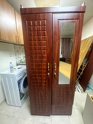 Brown cupboard with Bed and mattress for sale