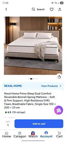 Rexal Home Prime Sleep Dual Comfort Bonnell Spring Mattress - Single Size_100x200x23 cm_ 2 no.