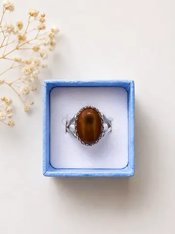 Sterling Silver Ring with yameni aqeeq