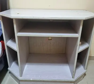 White Wooden TV Stand / Entertainment Unit - Compact