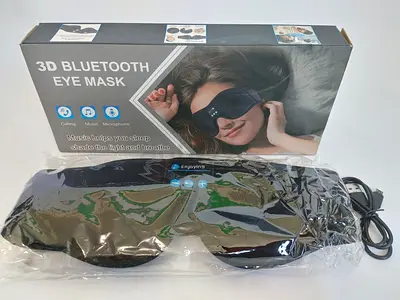 3D Music Eye Mask with built in Bluetooth Headphones For Fast Sleeping or Meditation.