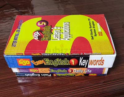 Set of 3 Easy English Learning Books (Keywords, Daily Life, Letters  Applications)