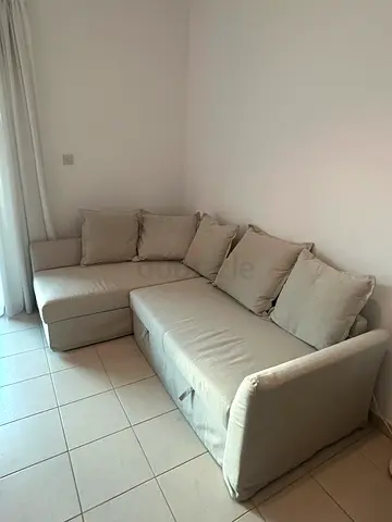 Beige L-shaped Corner Sofa - Good Condition