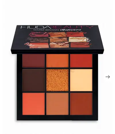 Huda Beauty Warm Brown Obsessions 9-Colour Eyeshadow Palette  Huda medium nude eyeshadow pallete