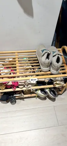 Wooden Shoe Rack 3-Tier — 80 cm, Light Oak Finish