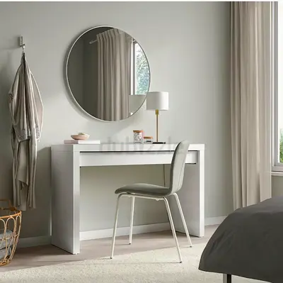 Simple white dressing table / study desk with drawer - like new