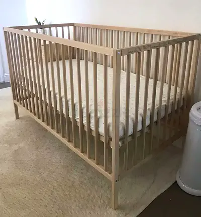 IKEA SNIGLAR Cot, beech, 60x120 cm