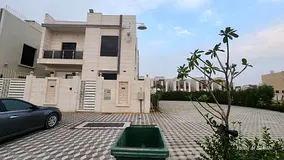 Villa for rent in Al Yasmin, Ajman, commercial area, 5 bedrooms, majlis, living room, parking, spaci