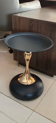 Modern Black  Gold Side Table - Small Accent Table