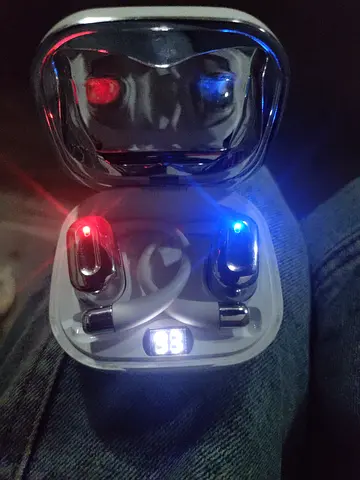 Used True Wireless Earbuds with LED Charging Case - Working Condition