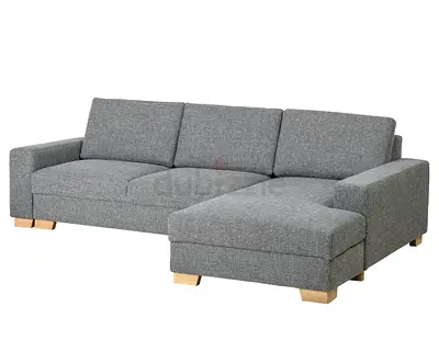 IKEA SÖRVALLEN Gray Fabric L-Shaped Corner Sofa (3-seater)