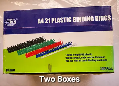 3 BOXes Plastic Binding Rings A4 21 - 14mm and 12mm (100 pcs each box)