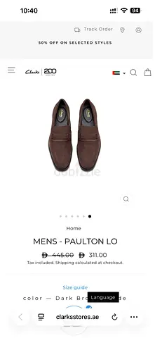 Clarks Mens Paulton Lo Brown Suede Loafers - Size (please confirm)