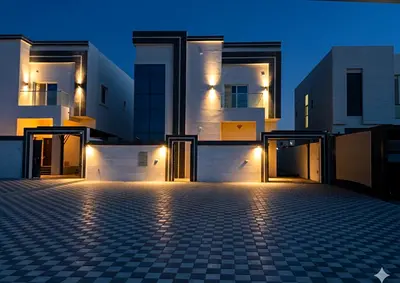 For sale in Al Zahia: a villa with 5 master bedrooms, a majlis (formal sitting room), a living room, a kitchen, and a maid's room.