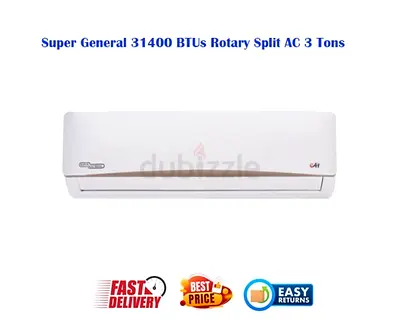 Super General 31400 BTUs 3 Ton Rotary Split AC - Free Delivery - Warranty