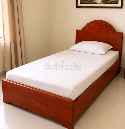 Solid Wood Single Bed with Headboard - Good Condition - Without Matress