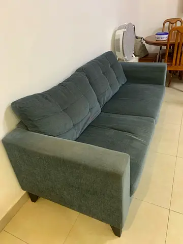 3-Seater Blue-Grey Fabric Sofa – urgent sale