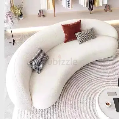 Curved Modern Bouclé Sofa - 3-Seater