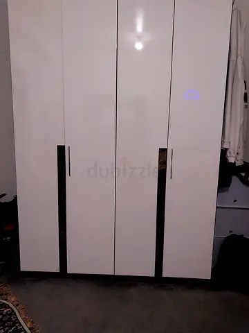 White 4-Door Wardrobe / Armoire - Good Condition