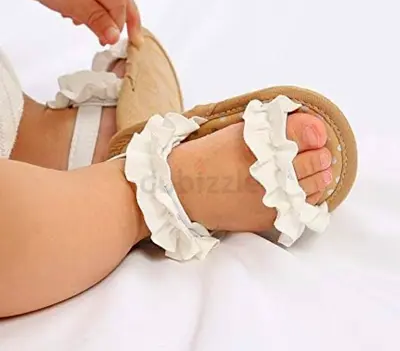Soft White Ruffle Baby Sandals - Newborn/Toddler
