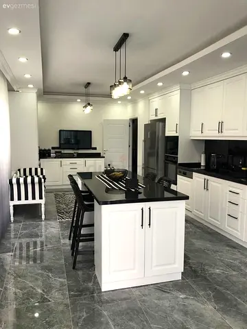 Modern White Kitchen Island