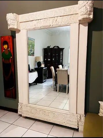 Antique wooden large mirror