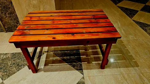 Vintage Solid Wooden Bench / Small Coffee Table - Handcrafted Pine
