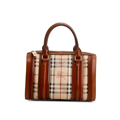 Authentic Burberry Alchester Boston Bag – Red Haymarket Check