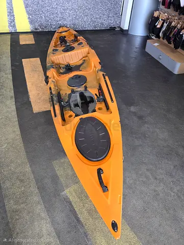 Single Sit-on-Top Kayak - Stable Fishing/Recreational Kayak (Orange)