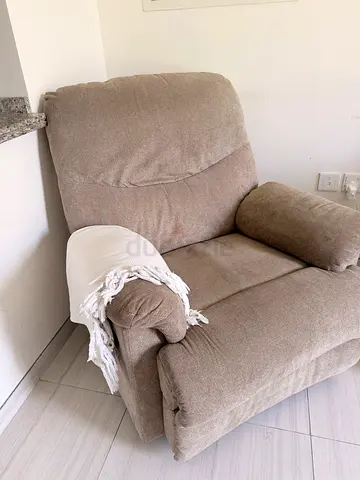 Beige Recliner - Comfortable Compact Couch