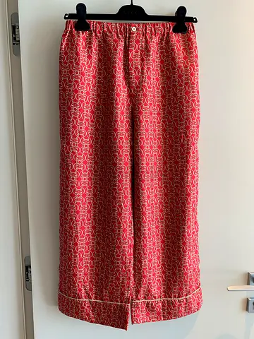 Fendi red patterned silk trousers size 42