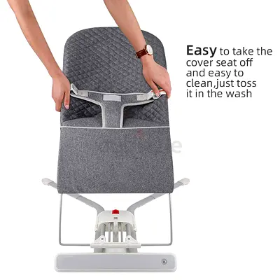 Baby Bouncer / Rocker with Removable Washable Cover - Grey