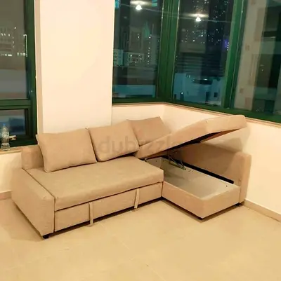 Ikea L Shape Sofa cum bed with big storage in L