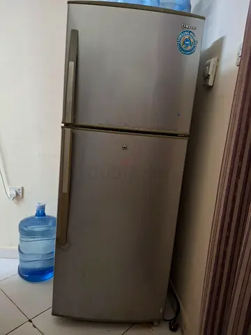 Used Silver Double-Door Refrigerator - Working, Minor Wear