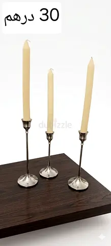Set of 3 Elegant Silver Taper Candle Holders