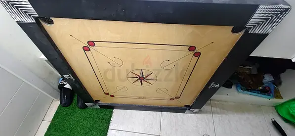 Standard Wooden Carrom Board with Striker and Coins (Good Condition)