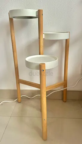 Wood and White 3-Tier Plant/Display Stand
