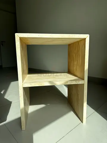 Travertine bedside tables