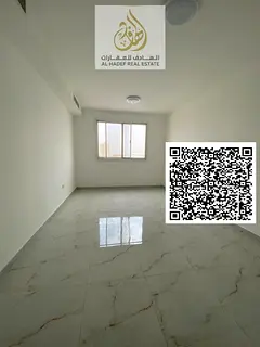One bedroom and living room for rent in Al Jurf 3, Ajman, with two bathrooms, a balcony, an open vie
