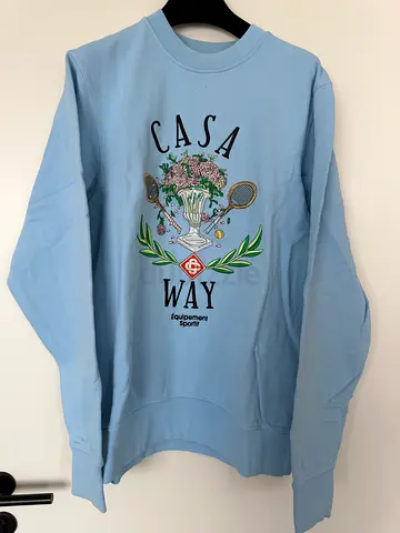 Casablanca Light Blue CASA WAY Embroidered Sweatshirt - Size S
