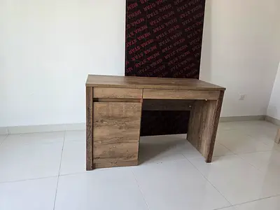Used small wooden study desk with storage drawer and cabinet