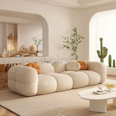 Modern Cream Bubble Sectional Sofa