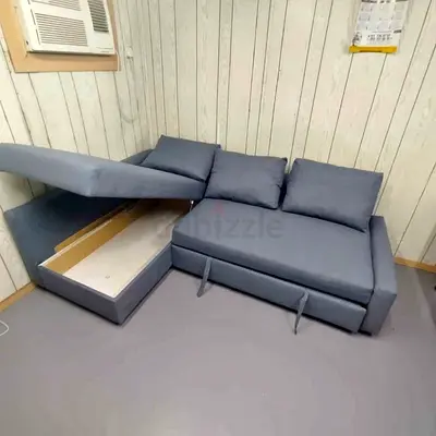 Ikea L Shape Sofa cum bed with big storage in L