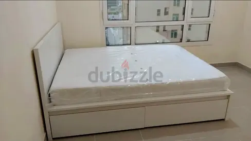 IKEA MALM King Size Bed + 2 Storage Drawers + Mattress