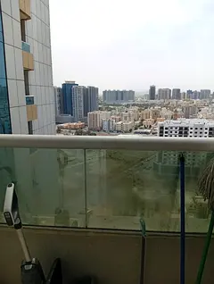 For monthly rent in Ajman, a studio apartment with a balcony is available in the Orient Towers. The
