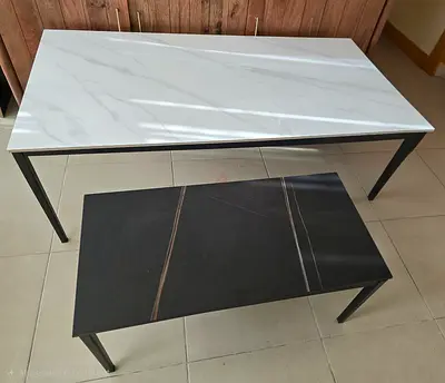 Almost NEW....Smooth look, MARBLE TOP Coffee table set (of 2)