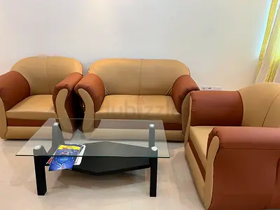 3-Piece Sofa Set (2+1+1)  with Glass Coffee Table - Excellent Condition-Urgent sell