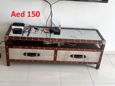 Industrial Style Mirror Finish Media Console